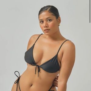 Blackbough Swim Black Liv Front Tie Triangle Top